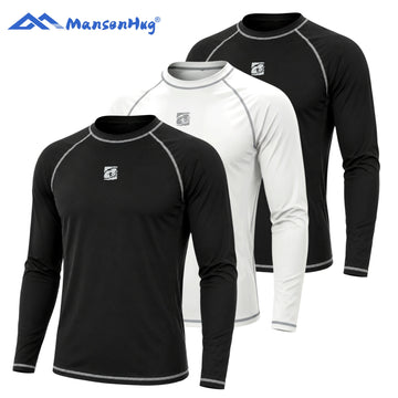 Men's Rash Guard Long Sleeve UPF 50+ Sun Protection Compression Shirt, Swim Quick Dry, Lightweight, Baselayer Performance Fit for Swimming & Water Sports
