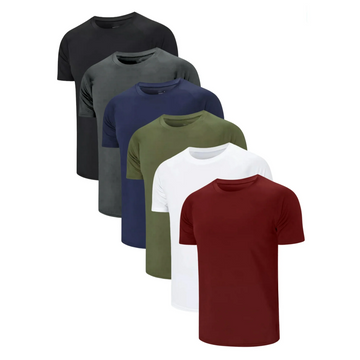 MANSENHUG 6Pcs/Pack Workout Shirts for Men Quick Drying Moisture Wicking Mens Gym Shirts Athletic T-Shirts