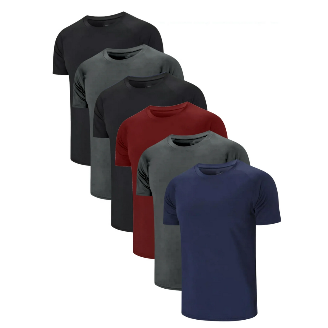 MANSENHUG 6Pcs/Pack Workout Shirts for Men Quick Drying Moisture Wicking Mens Gym Shirts Athletic T-Shirts