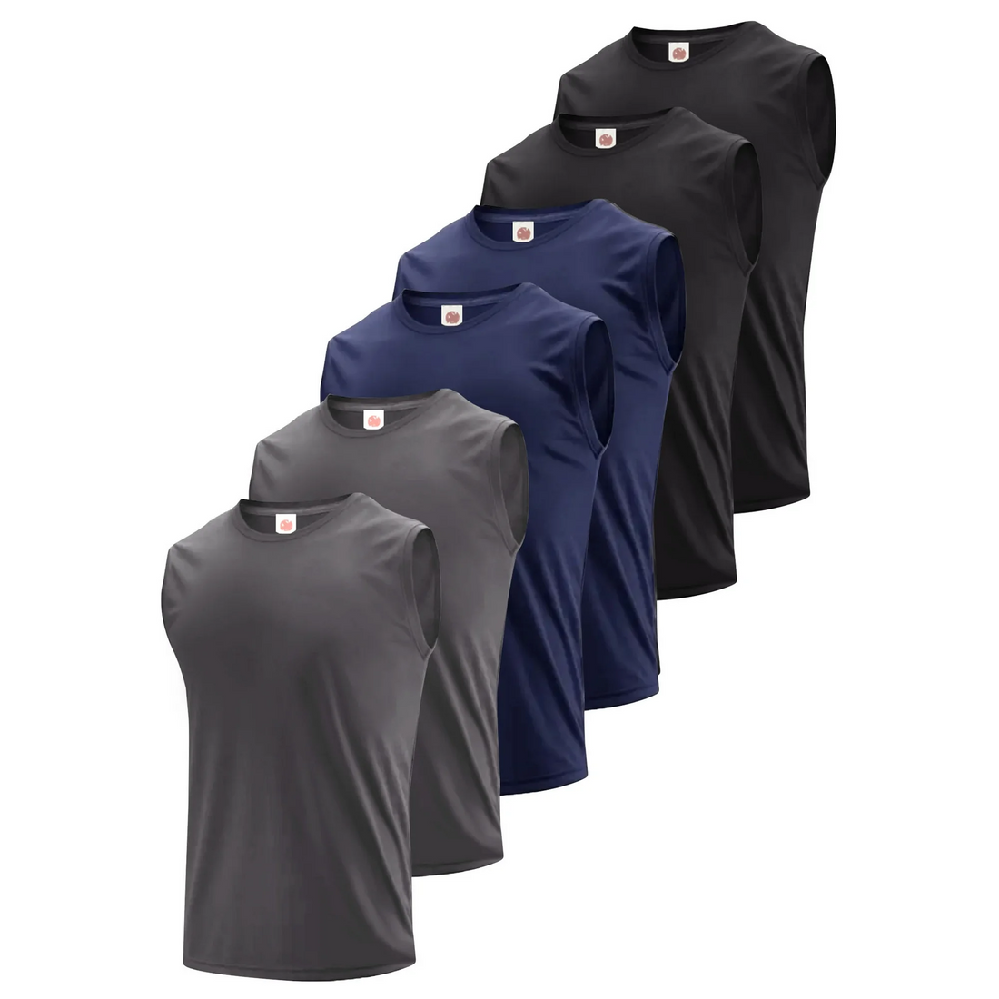 MANSENHUG Men's 6 Pack Tank Tops Sleeveless Workout Quick Drying Shirts Gym Muscle Shirts Athletic Bodybuilding Tee