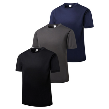 MANSENHUG 3 Pack Men's Dry Fit T Shirts Athletic Running Gym Workout Short Sleeve Tee Shirts for Men