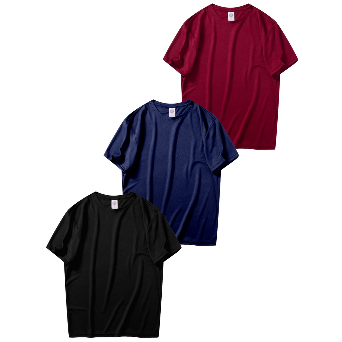 MANSENHUG 3 Pack Men's Dry Fit T Shirts Athletic Running Gym Workout Short Sleeve Tee Shirts for Men