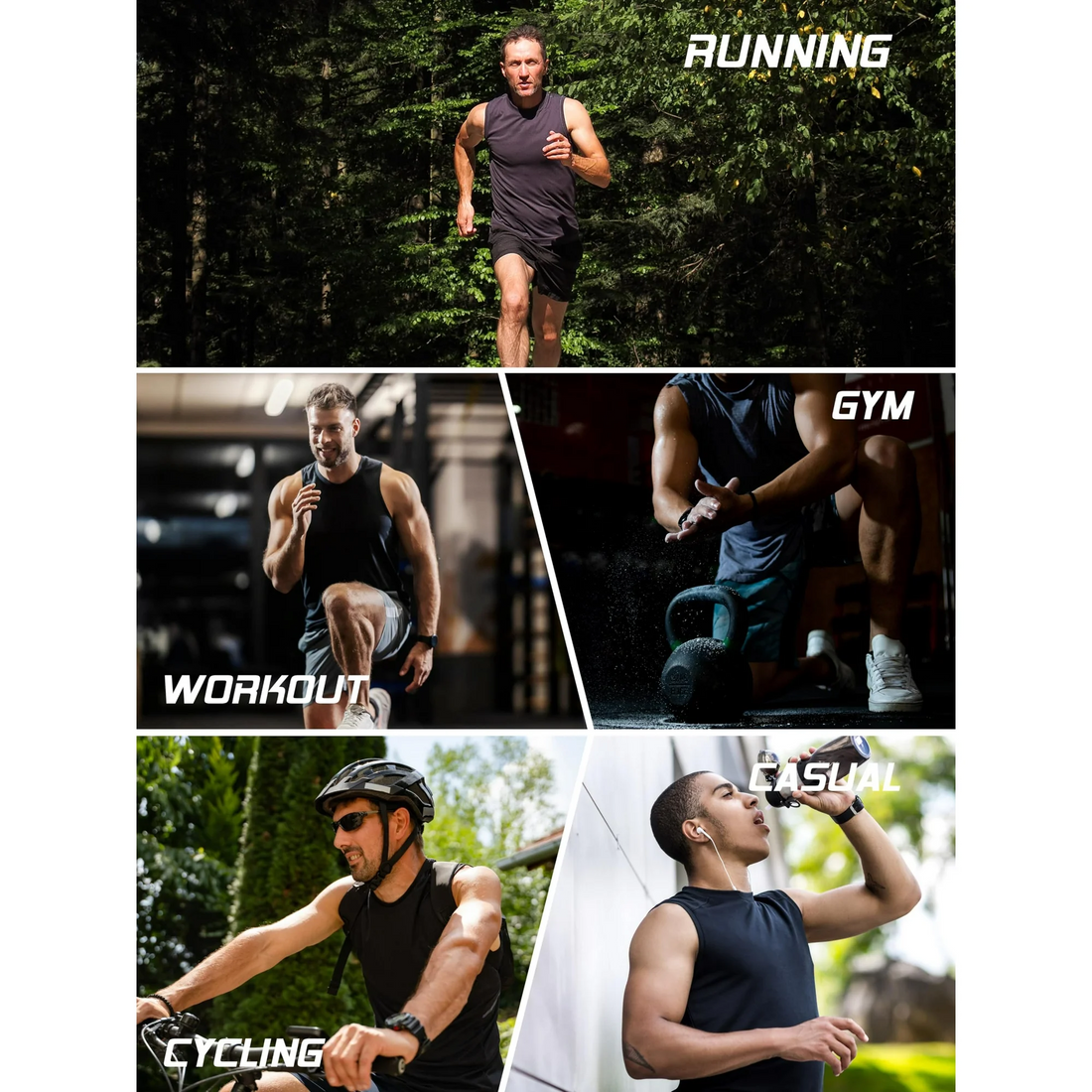 MENSENHUG Men's 11 Pack Tank Tops Sleeveless Workout Quick Drying Shirts Gym Muscle Shirts Athletic Bodybuilding Tee