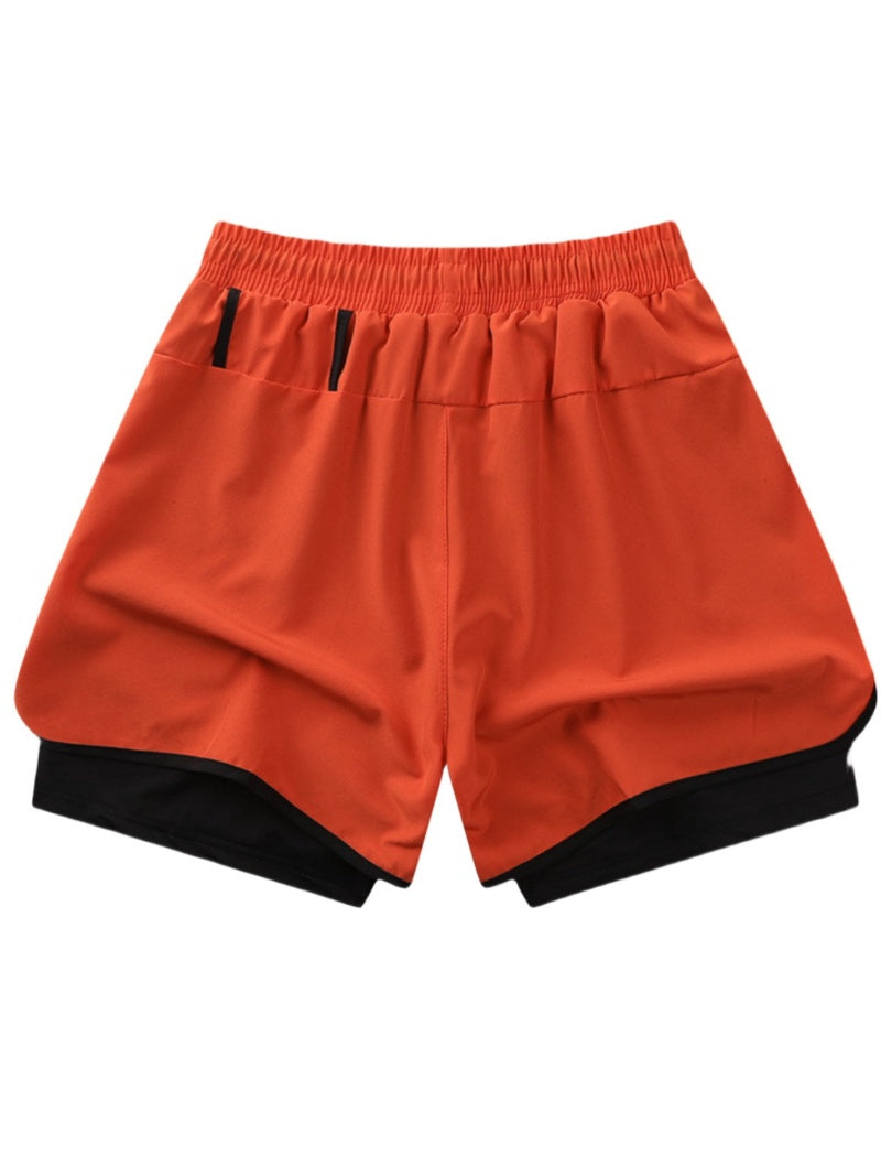 MANSENHUG Mens 2 in 1 Running Shorts Quick Dry Athletic Shorts with Liner, Workout Shorts with Zip Pockets and Towel Loop