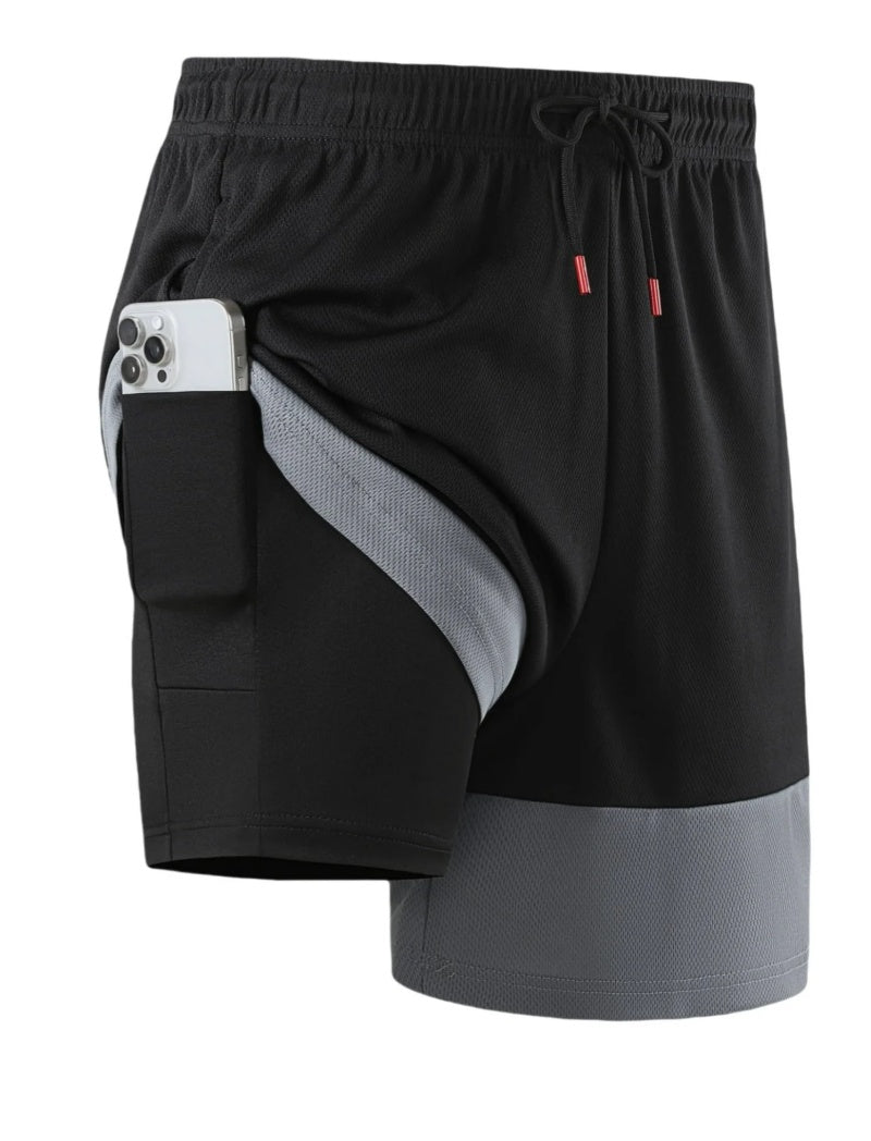 MANSENHUG Mens Athletic Shorts 2-in-1 Gym Workout Running 7'' Shorts with Towel Loop