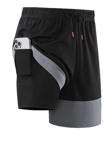 MANSENHUG Mens Athletic Shorts 2-in-1 Gym Workout Running 7'' Shorts with Towel Loop